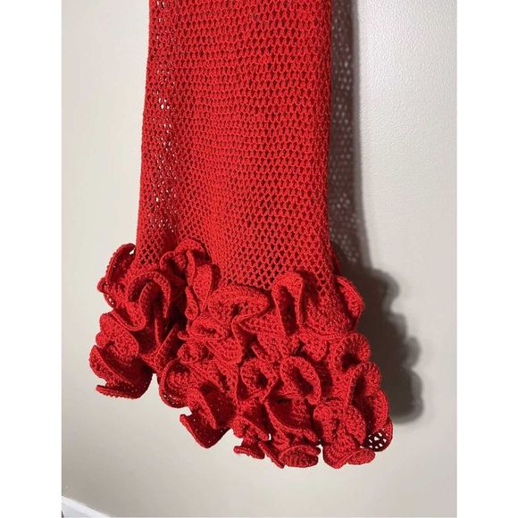 New Anthropologie x Emily In Paris Red Chouchou Ruffle Dress sz M - Picture 6 of 10